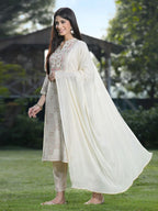 Juniper Off White Rayon Festive Printed Skd For Women | Grab2Buy
