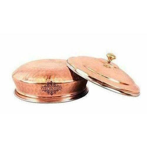 Steel Copper Handi Bowl With Lid | Grab2Buy