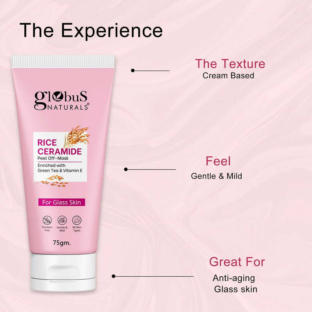 Globus Naturals Rice Ceramide Peel Off Mask, For Korean Glass Skin | Grab2Buy