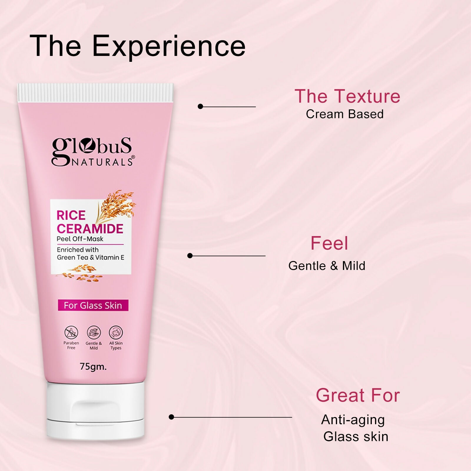 Globus Naturals Rice Ceramide Peel Off Mask, For Korean Glass Skin | Grab2Buy