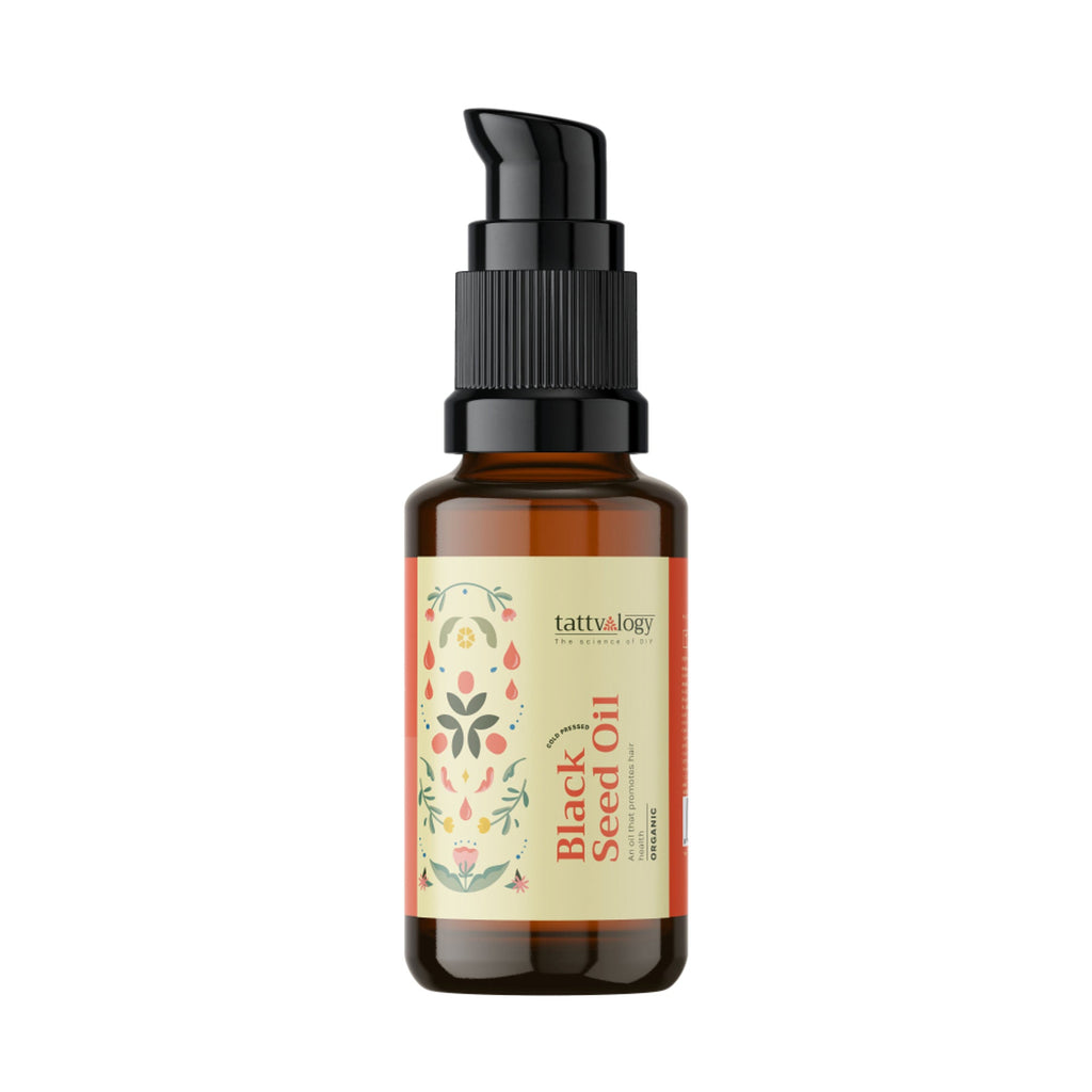 Tattvalogy Cold Pressed Black Seed Oil - Organic, Promotes Hair Regrowth & Adds Volume Naturally