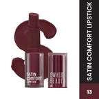 Swiss Beauty Satin Comfort Smooth Glide, Highly Pigmented , Ultra Hydrating Lipstick - 13 Muted Mauve | Grab2Buy