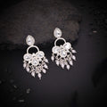 Tehzeeb Creations Silver Polish White Colour Earrings | Grab2Buy