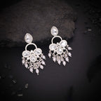Tehzeeb Creations Silver Polish White Colour Earrings | Grab2Buy