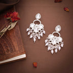 Tehzeeb Creations Silver Polish White Colour Earrings | Grab2Buy
