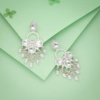 Tehzeeb Creations Silver Polish White Colour Earrings | Grab2Buy