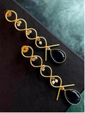 Joban Fashion Monalisa Stone Zigzag Golden Earring | Grab2Buy