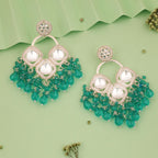 Tehzeeb Creations Gold Polish Green Colour Earrings | Grab2Buy