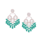 Tehzeeb Creations Gold Polish Green Colour Earrings | Grab2Buy
