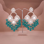 Tehzeeb Creations Gold Polish Green Colour Earrings | Grab2Buy