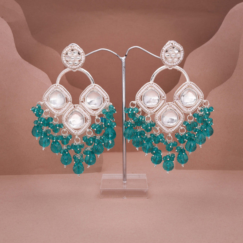 Tehzeeb Creations Gold Polish Green Colour Earrings | Grab2Buy