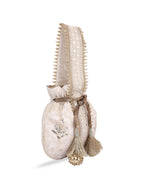 Masq Off White & Gold-Toned Embellished Embroidered Potli Clutch | Grab2Buy