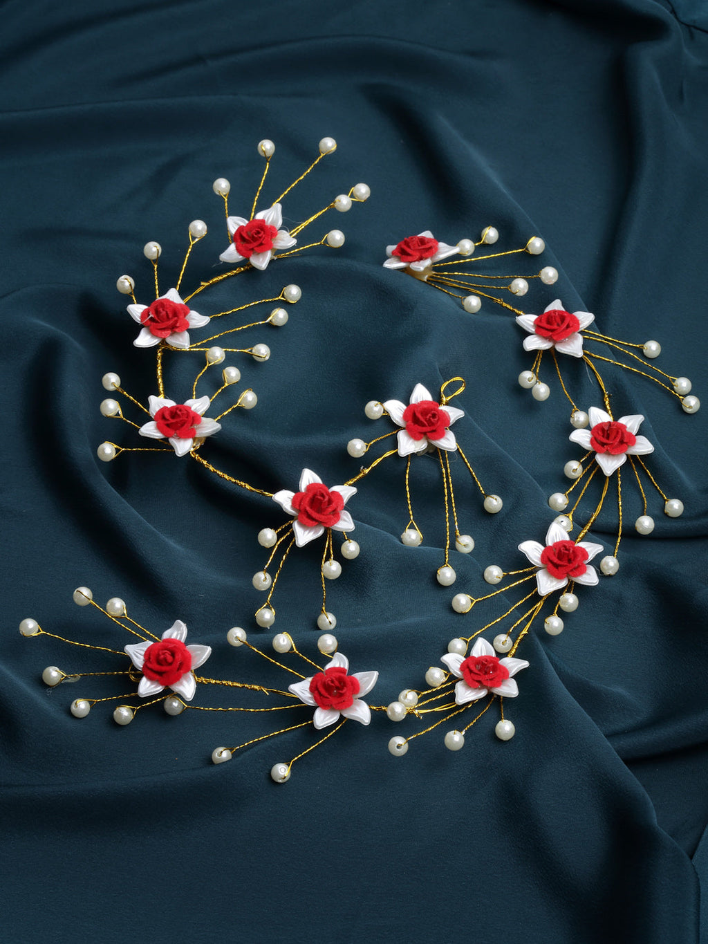 Panash Women Gold-Toned & Red Embellished Tiara | Grab2Buy