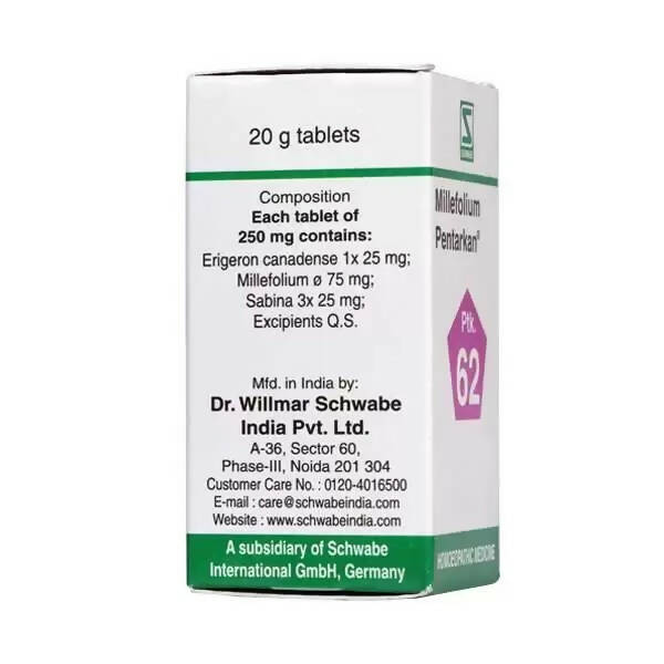 Dr. Willmar Schwabe India Millefolium Pentarkan Ptk 62 Tablets | Grab2Buy