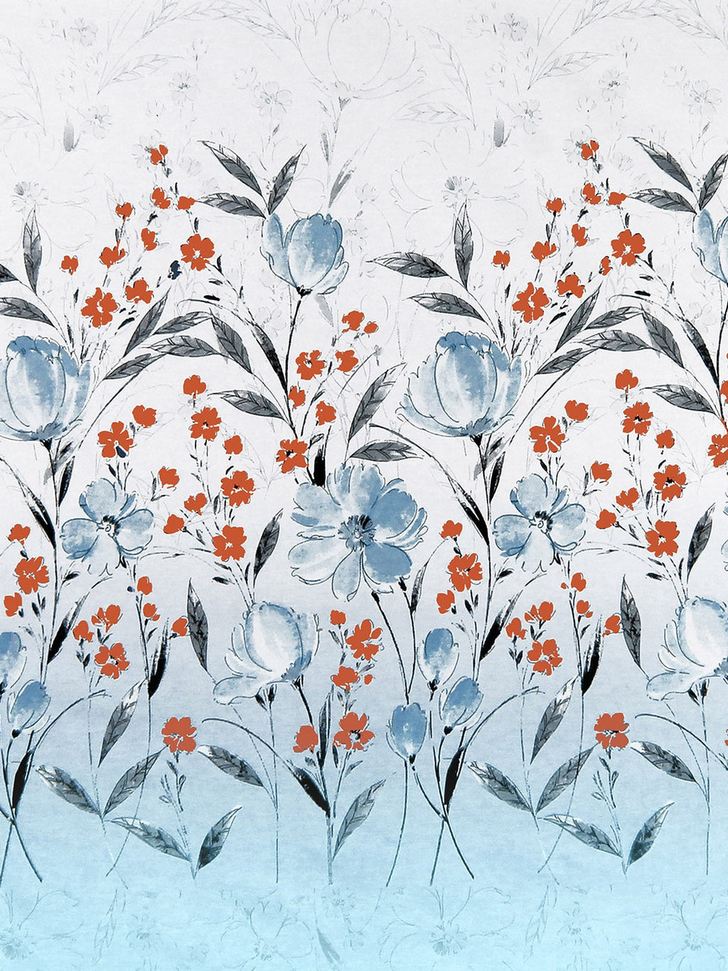Story@home White & Blue Floral 210 TC Cotton 1 King Bedsheet with 2 Pillow Covers | Grab2Buy