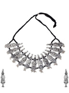 Cardinal Oxidised Silver-Plated Stone-Studded & Beaded Jewellery Set | Grab2Buy