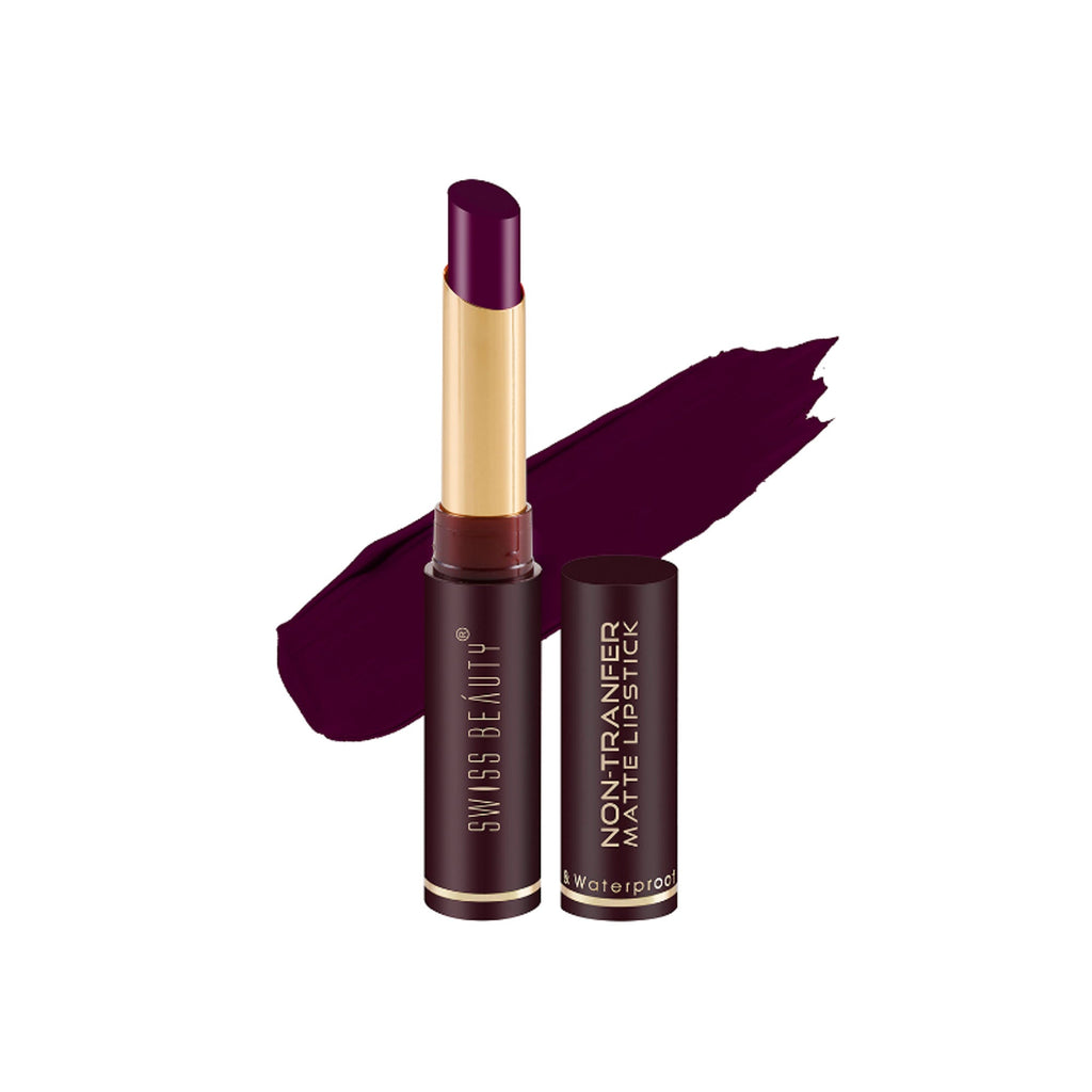 Swiss Beauty Non-Transfer Matte Lipstick - 6 Plum House | Grab2Buy