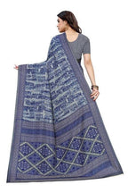 Vamika Printed Blue Crepe Silk Saree (ICE BLUE) | Grab2Buy