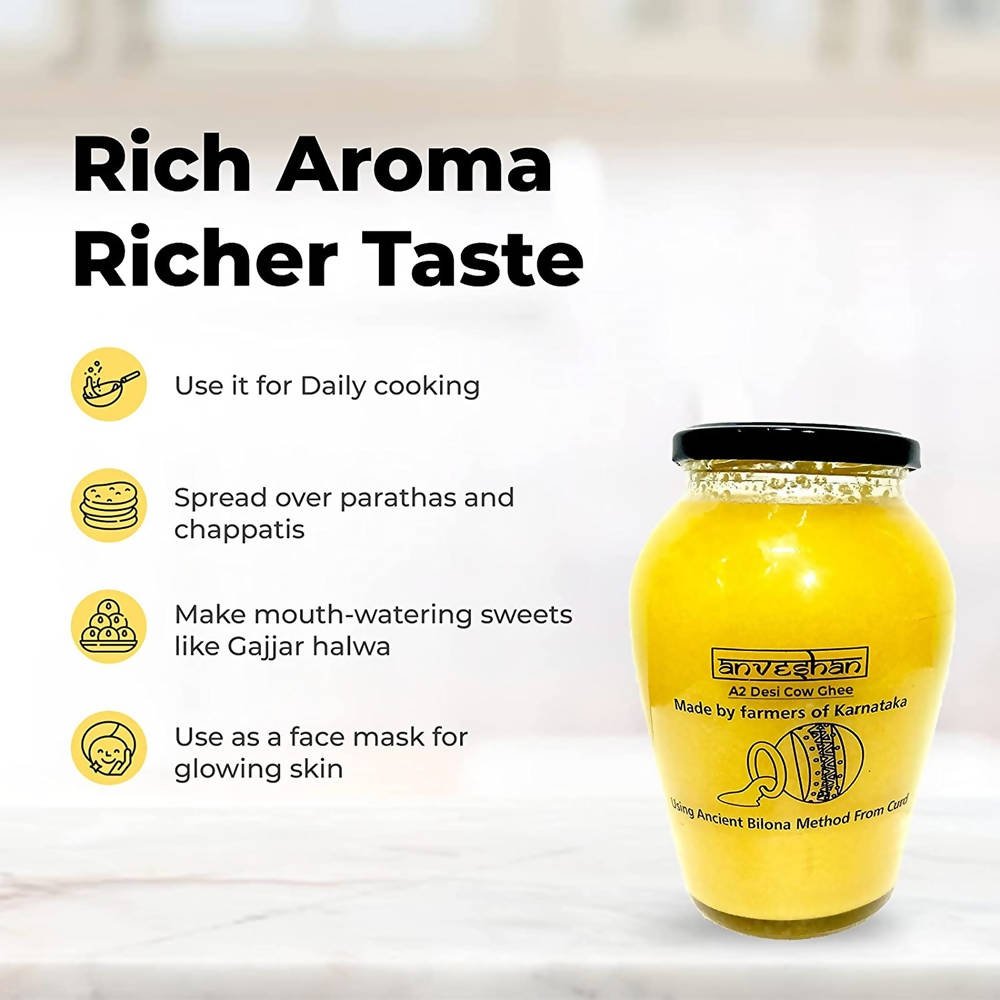 Anveshan A2 Desi Cow Ghee | Pure, Natural & Healthy Ghee | A2 Gir Cow Ghee | Grab2Buy