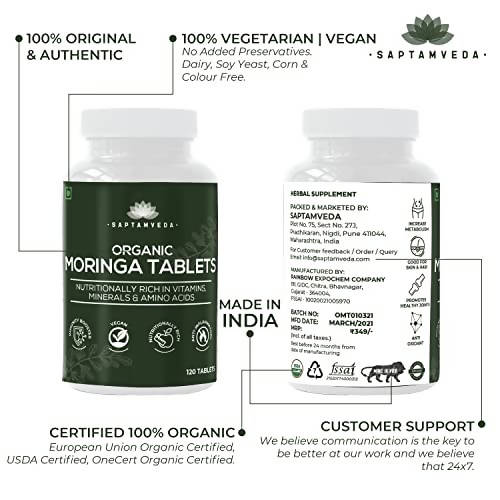 Saptamveda Natural Moringa Tablets | Grab2Buy