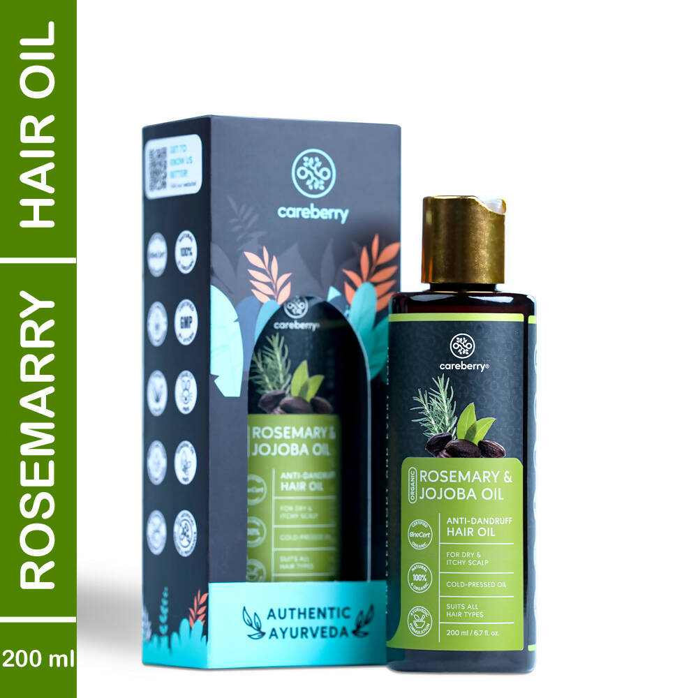 Careberry Organic Rosemary & Jojoba Anti Dandruff Hair Oil | Grab2Buy