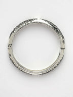 NVR Women's Set of 2 Silver-Toned German Silver Peacock Design Oxidised Kada Bangle