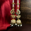 Joban Fashion Manya Royal Jhumka Earrings With Sahara/Earchains - Green | Grab2Buy