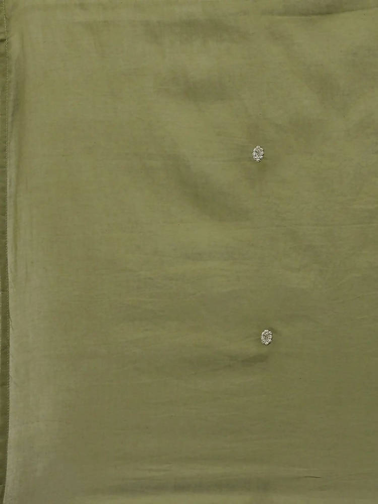 Yufta Women Olive Green Regular Pure Cotton Kurta with Palazzo & With Dupatta | Grab2Buy