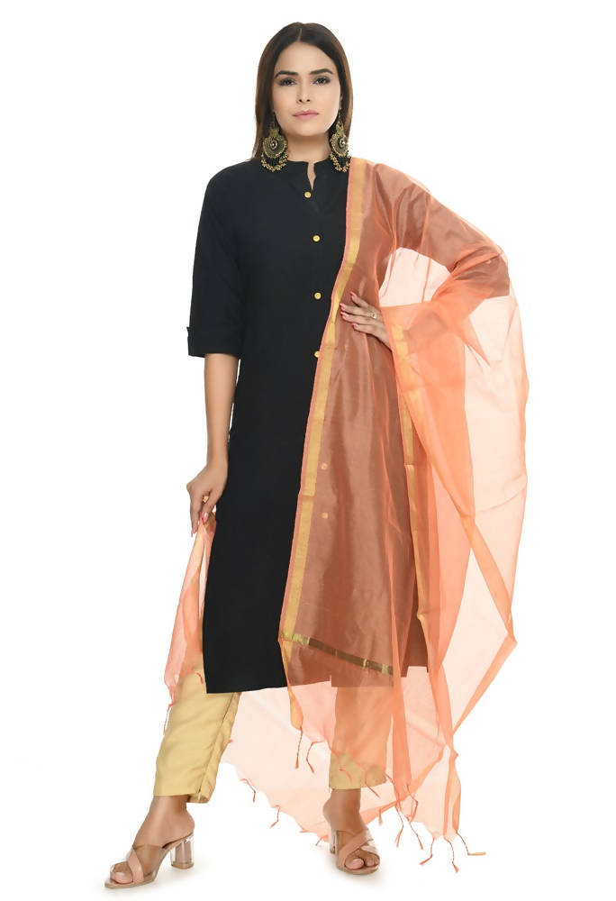 Mominos Fashion Peach Banarsi Piping Dupatta | Grab2Buy
