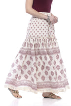 Mominos Fashion Cotton Block Print With Lace Work Off White Magenta Color Prints Palazzo | Grab2Buy