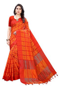 Vamika Orange Cotton Silk Weaving Saree (SATURN ORANGE) | Grab2Buy