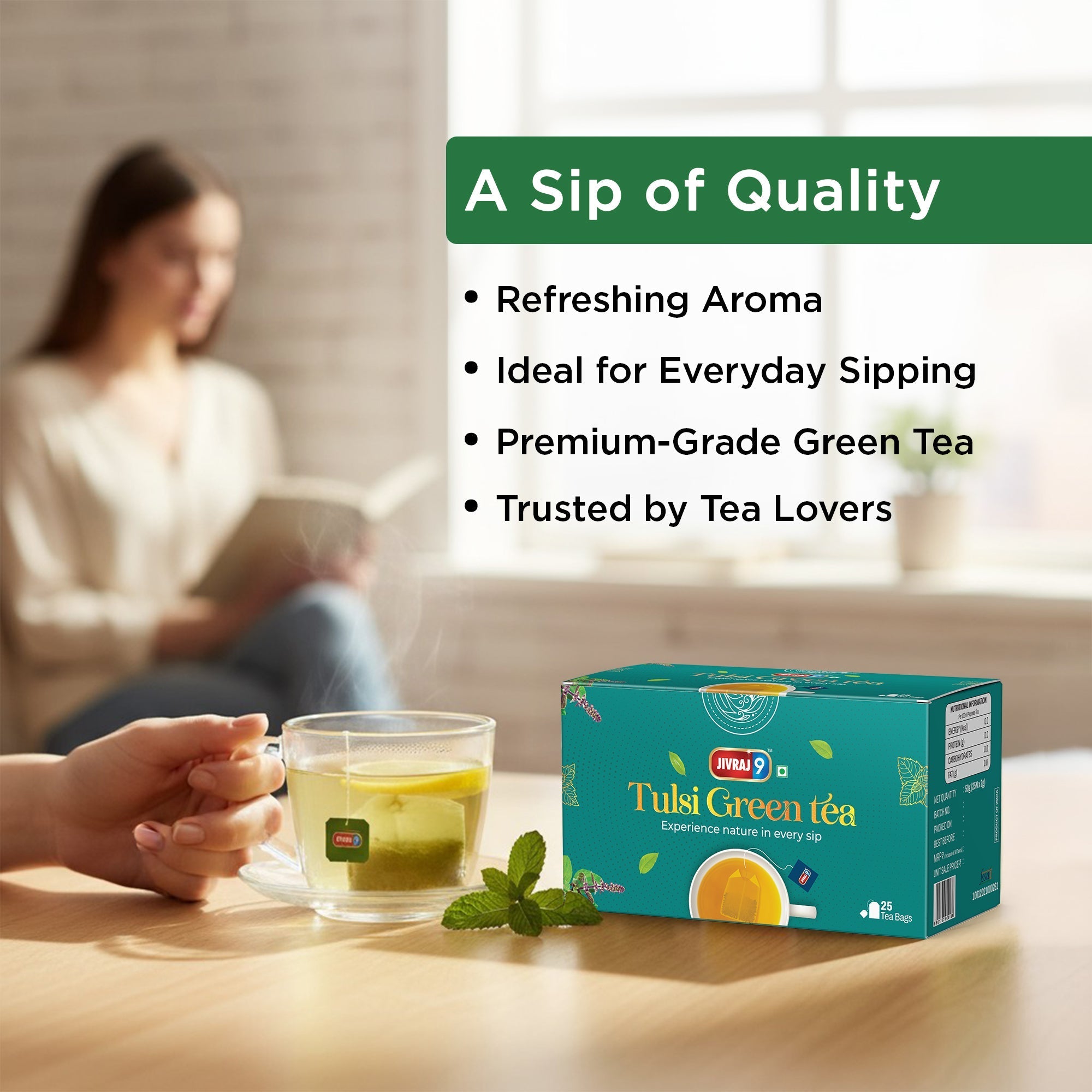 jivraj9 Tea Tulsi Green Tea | Grab2Buy