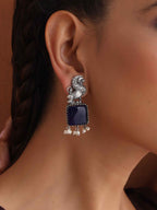 trueBrowns Silver Tone Turquise Stone Earrings | Grab2Buy