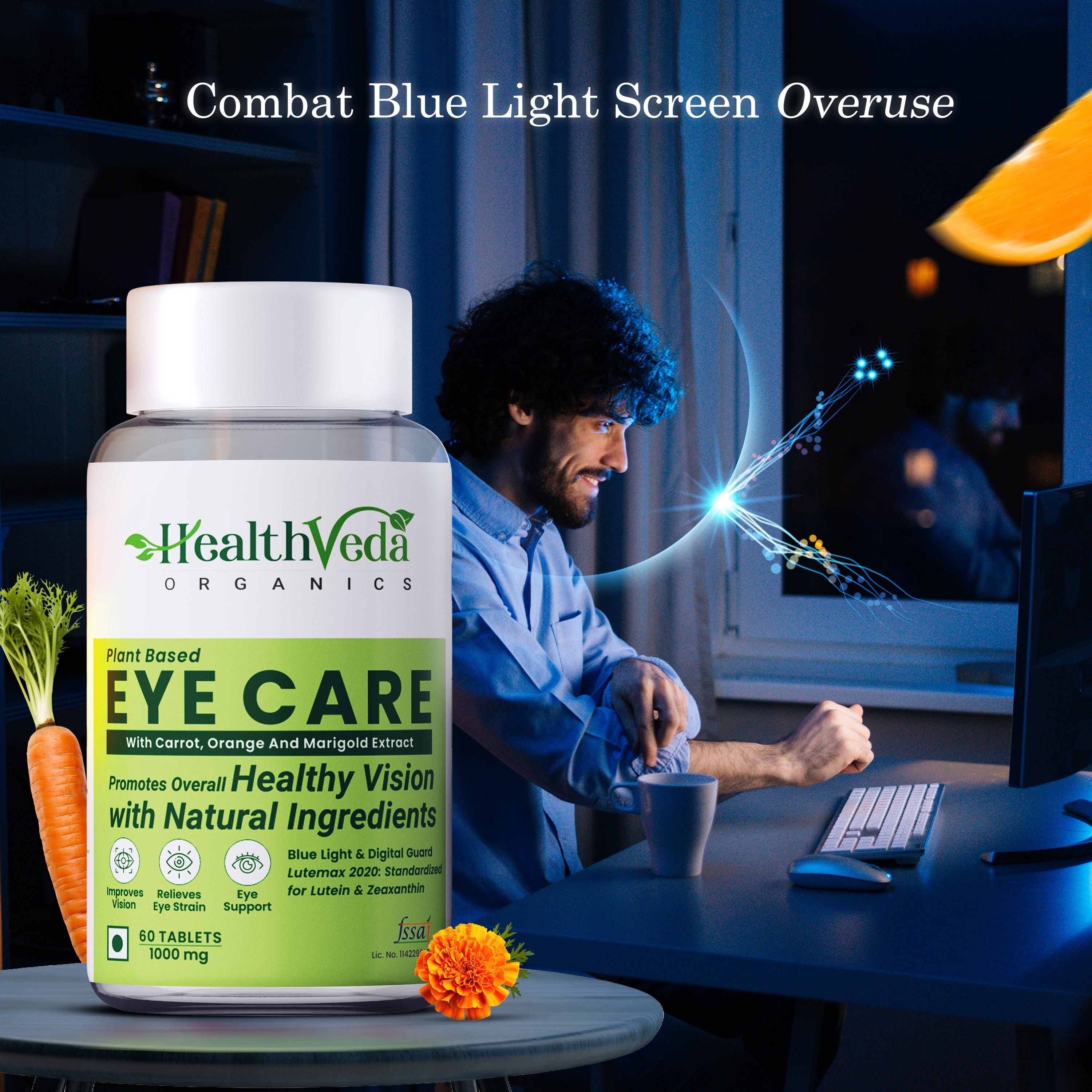 Health Veda Organics Plant Based Eye Care Supplements Tablets | Grab2Buy
