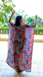 Noroke Sustainable fabric | Bemberg Abstract Printed Shirt Style Kaftan | Grab2Buy