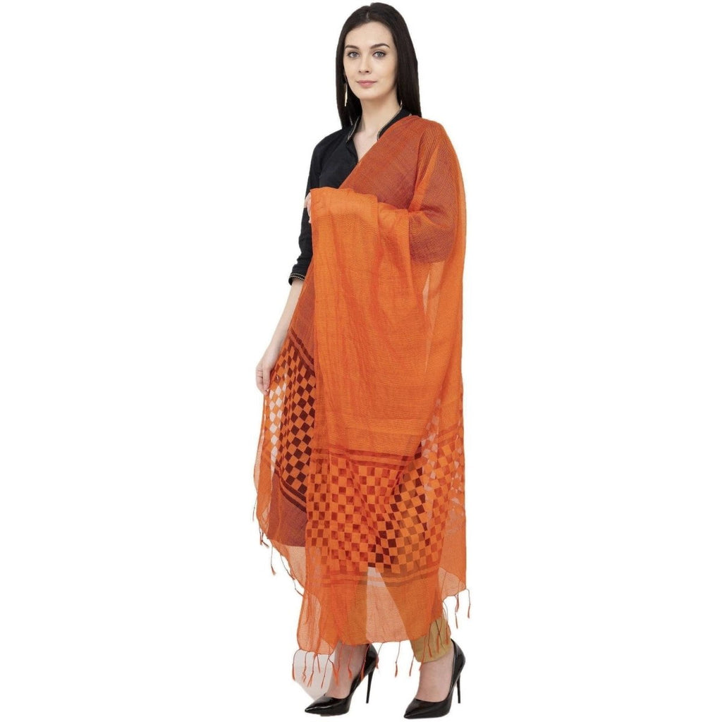 A R Silk Buta Cutting Regular Dupatta Color Orange Dupatta or Chunni | Grab2Buy