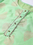 Yufta Women Green & Off-White Printed Kurta with Palazzo | Grab2Buy