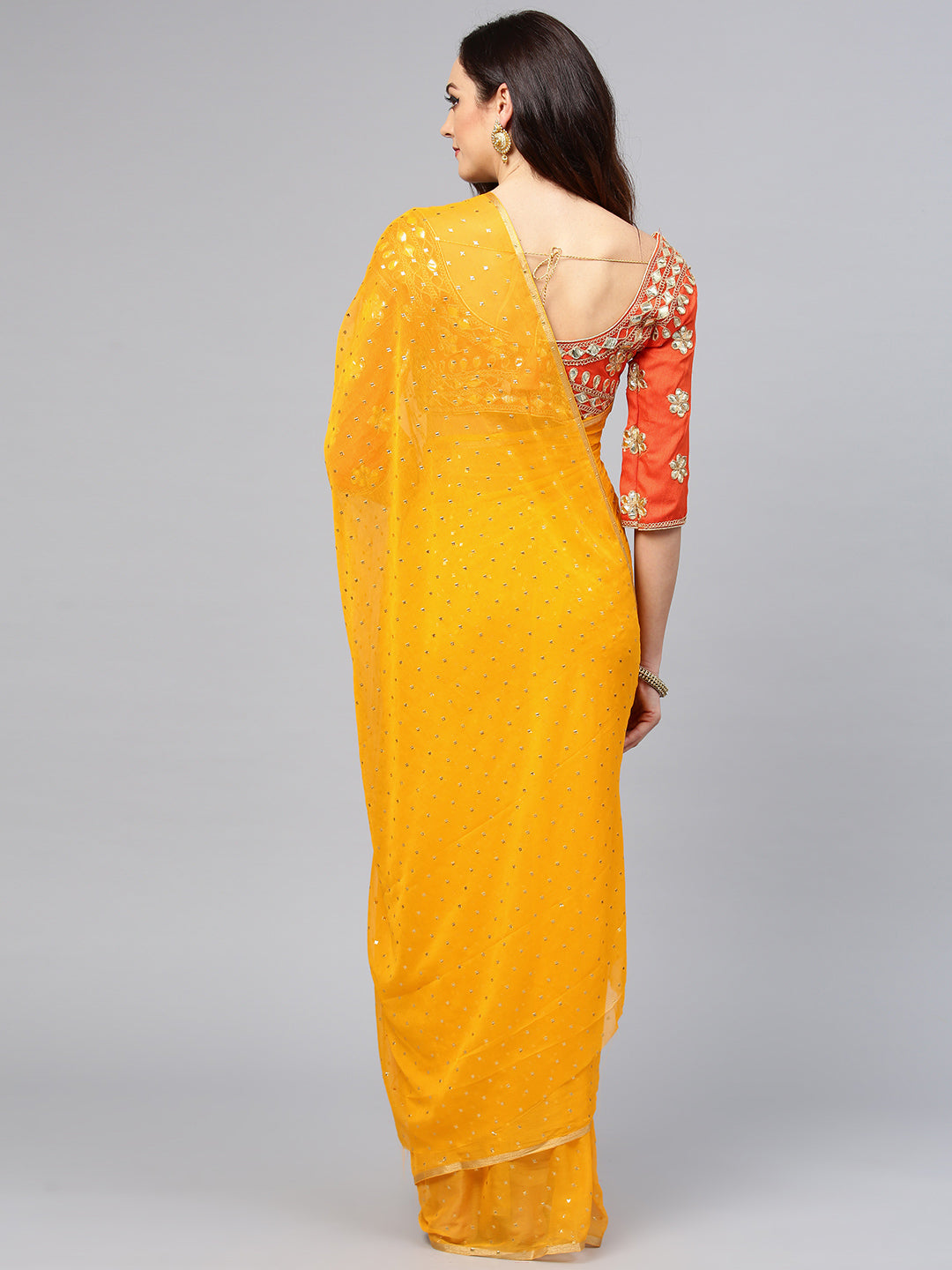 Saree Mall Yellow Embellished Saree | Grab2Buy