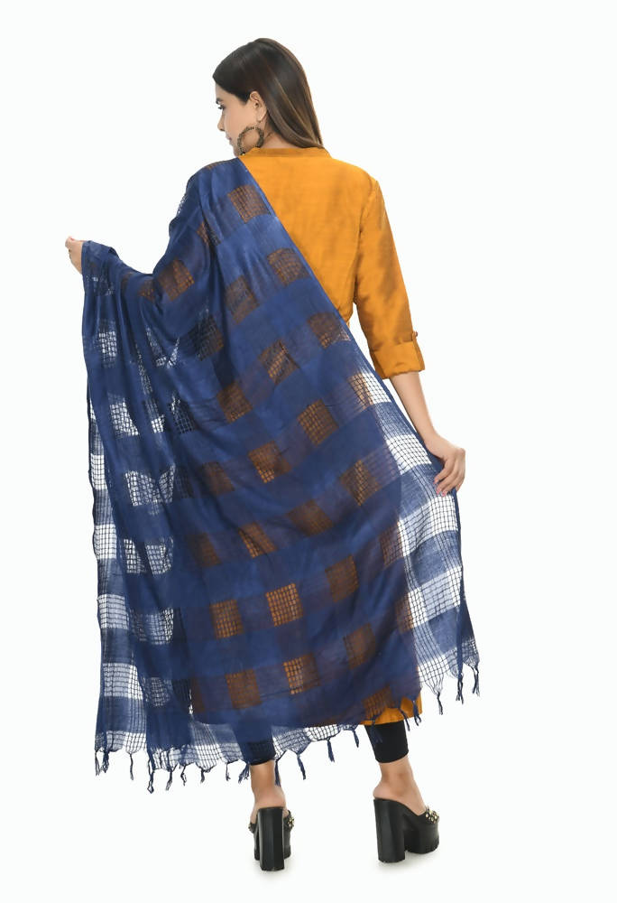 Mominos Fashion Navy Blue Window Dupatta | Grab2Buy