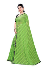 Vamika Green Malai Silk Printed Saree (Zigzag Green) | Grab2Buy