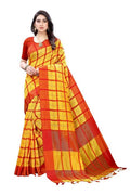 Vamika Yellow Cotton Silk Weaving Saree (SATURN YELLOW) | Grab2Buy