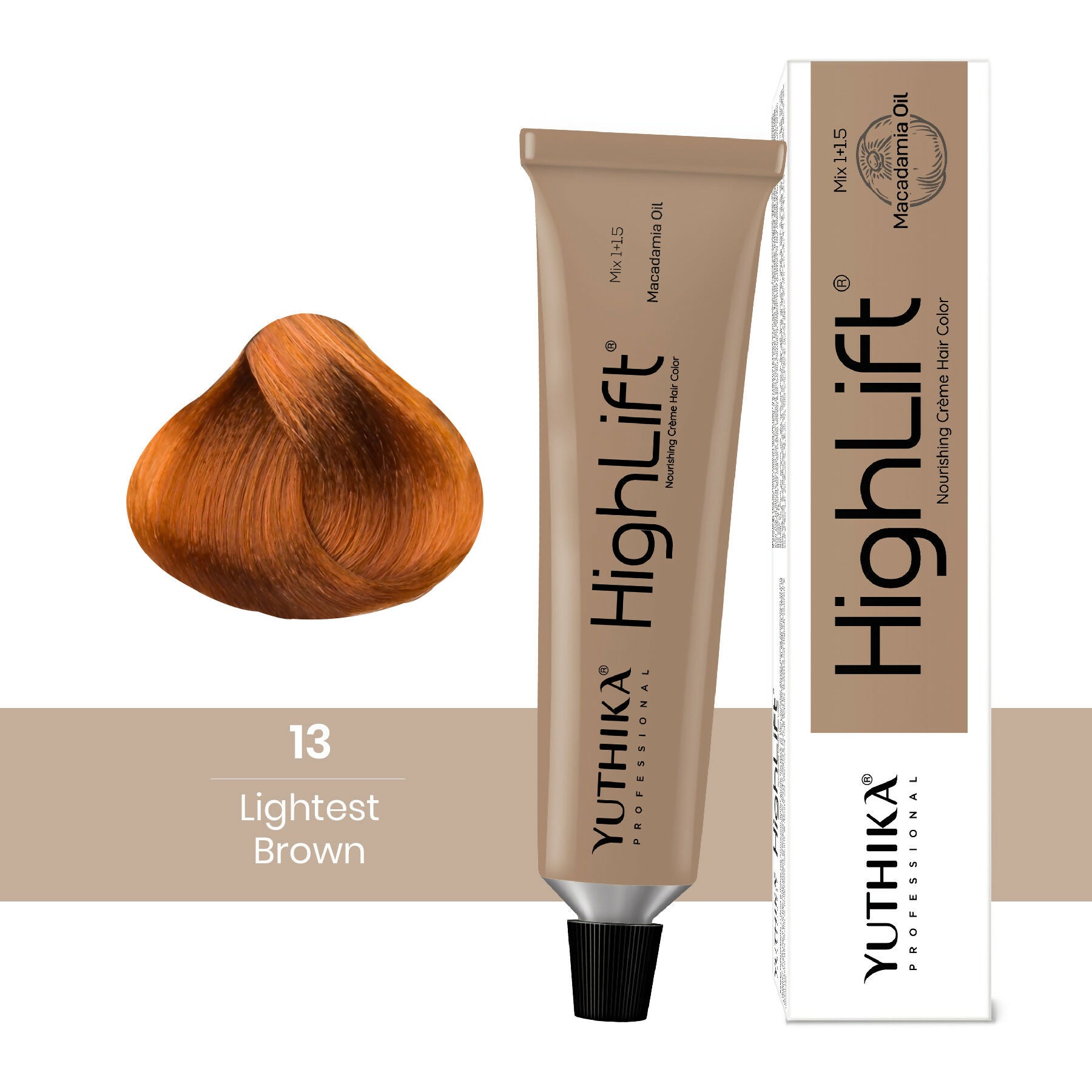 Yuthika Professional High lift Creme Hair Colour 13 Light Brown | Grab2Buy