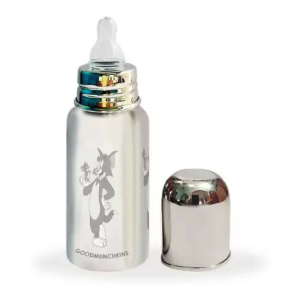 Goodmunchkins Stainless Steel Feeding Bottle 304 Grade Steel, Jointless, BPA Free, Rustfree Bottle For Kids 220ml | Grab2Buy