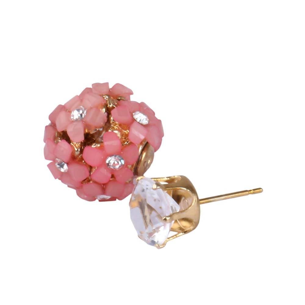 Trendoo Jewelry Gold-Polished Stylish Fancy Party Wear Pink Studs | Grab2Buy