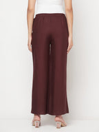 Aniyah Rayon Flared Slip-On Coffee Color Palazzo | Grab2Buy