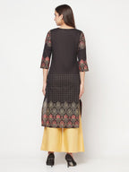 Aniyah Black Color Cotton Block Print Straight Kurta | Grab2Buy