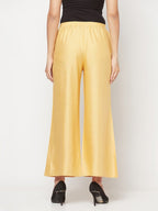 Aniyah Rayon Flared Slip-On Golden-Beige Palazzo | Grab2Buy