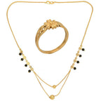 AanyaCentric Gold-Polished Mangalsutra & Ring Set