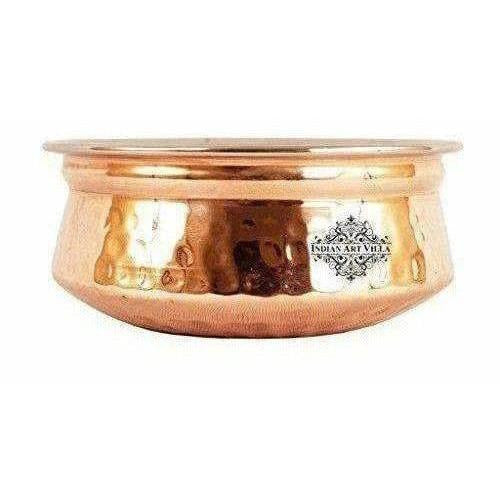 Steel Copper Handi Bowl Hammered Design Serving Dishes - Set of 4 | Grab2Buy