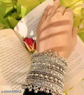 Tehzeeb Creations Women's Silver Colour Oxidised Kada Afghani Style Bangle | Grab2Buy